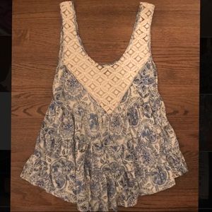 Free people blue patterned tank